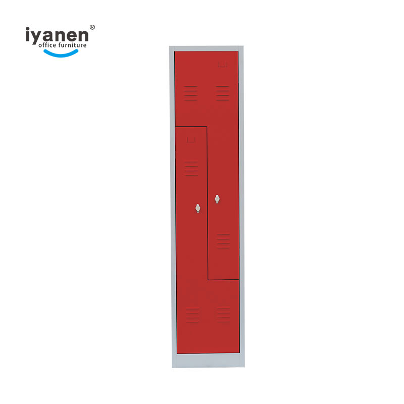 Z-type two-door red locker