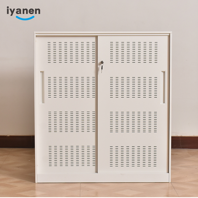 Mesh sliding door storage file cabinet